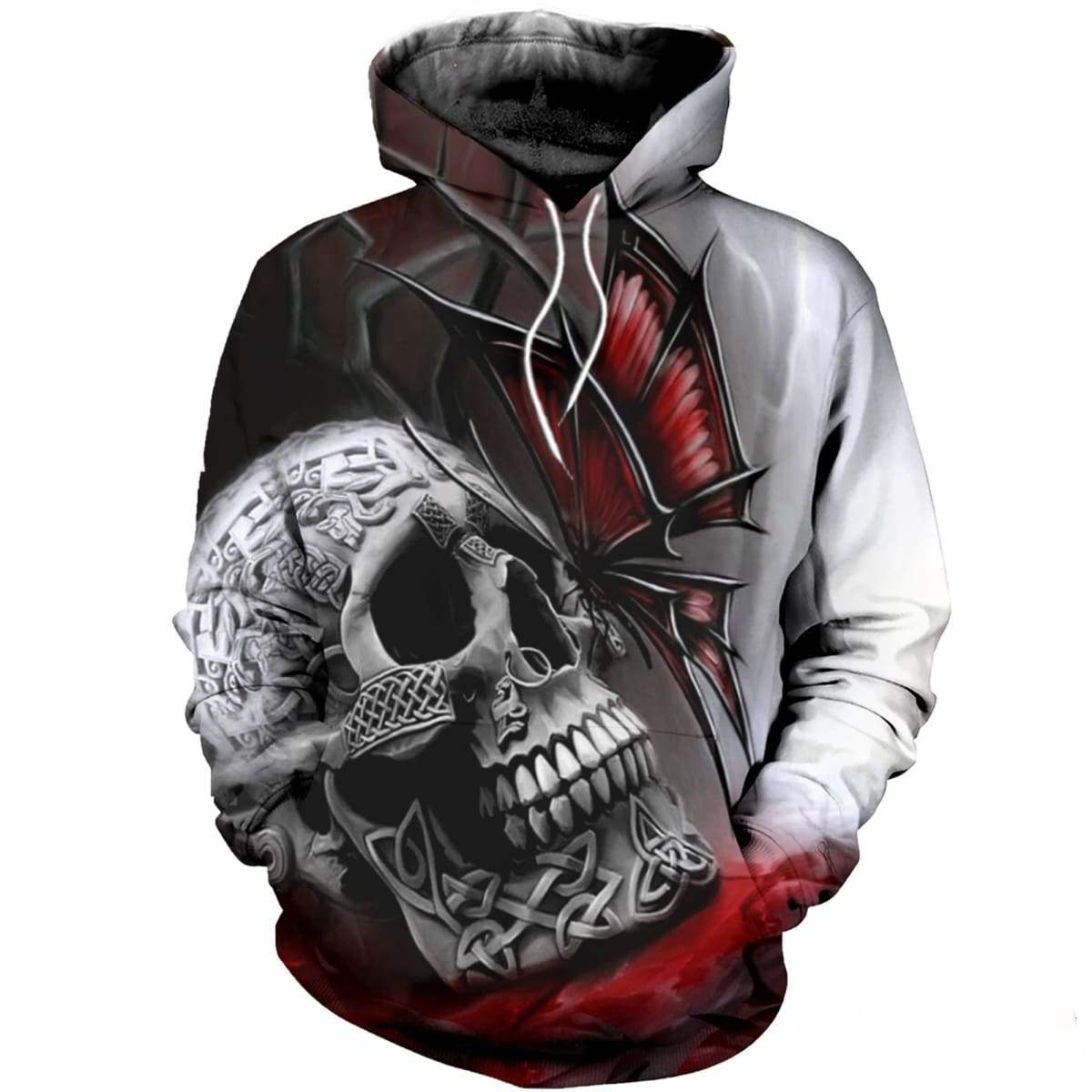 3D ALL OVER PRINTED SKULL AND BUTTERFLY TOPS PL289-Apparel-PL8386-Hoodie-S-Vibe Cosy™