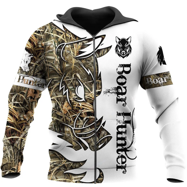 PL401 BOAR HUNTER 3D ALL OVER PRINTED-Apparel-PL8386-zip-up hoodie-S-Vibe Cosy™