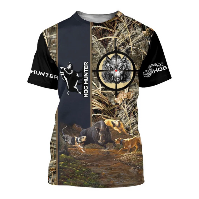 PL405 HOG HUNTER 3D ALL OVER PRINTED SHIRTS-Apparel-PL8386-T shirt-S-Vibe Cosy™