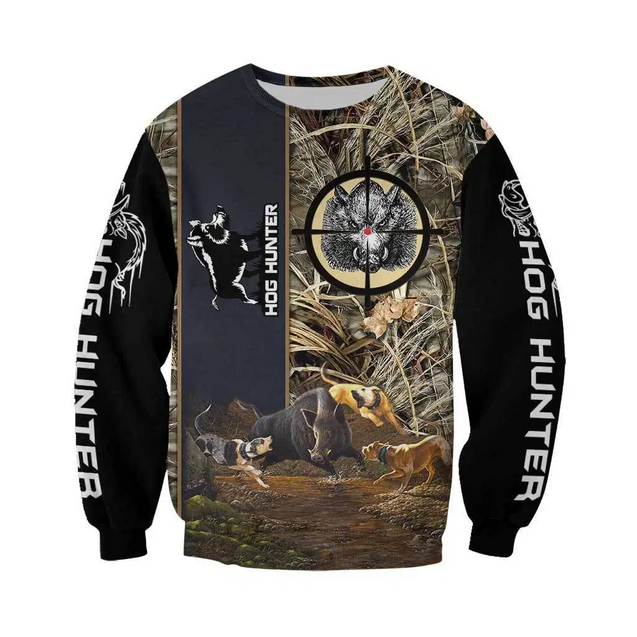 PL405 HOG HUNTER 3D ALL OVER PRINTED SHIRTS-Apparel-PL8386-sweatshirt-S-Vibe Cosy™