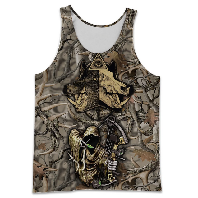 PL407 BOAR HUNTER 3D ALL OVER PRINTED SHIRTS FOR MEN AND WOMEN-Apparel-PL8386-Tanktop-S-Vibe Cosy™