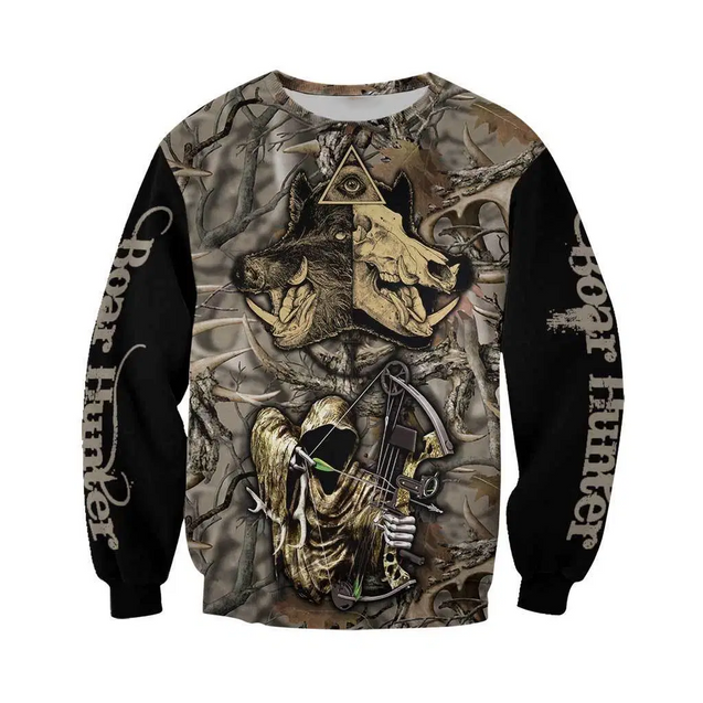 PL407 BOAR HUNTER 3D ALL OVER PRINTED SHIRTS FOR MEN AND WOMEN-Apparel-PL8386-sweatshirt-S-Vibe Cosy™