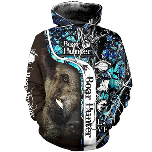 PL408 BOAR HUNTER CAMO MUDDY BLUE 3D ALL OVER PRINTED SHIRTS FOR MEN AND WOMEN-Apparel-PL8386-Hoodie-S-Vibe Cosy™