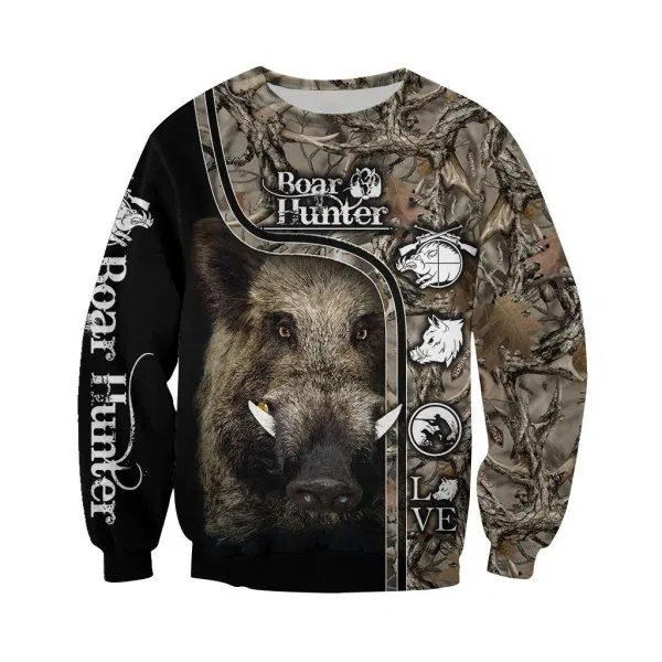 PL409 LOVE BOAR 3D ALL OVER PRINTED SHIRTS FOR MEN AND WOMEN-Apparel-PL8386-sweatshirt-S-Vibe Cosy™