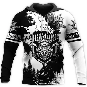 PL411 HUNTING BLACK AND WHITE 3D ALL OVER PRINTED SHIRTS FOR MEN AND WOMEN-Apparel-PL8386-sweatshirt-S-Vibe Cosy™