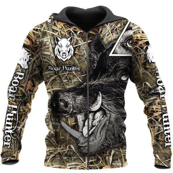 PL413 BOAR HUNTER 3D ALL OVER PRINTED SHIRTS-Apparel-PL8386-sweatshirt-S-Vibe Cosy™