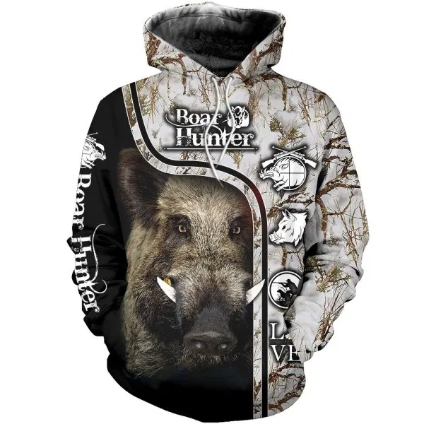 PL422 LOVE BOAR 3D ALL OVER PRINTED SHIRTS FOR MEN AND WOMEN-Apparel-PL8386-Hoodie-S-Vibe Cosy™