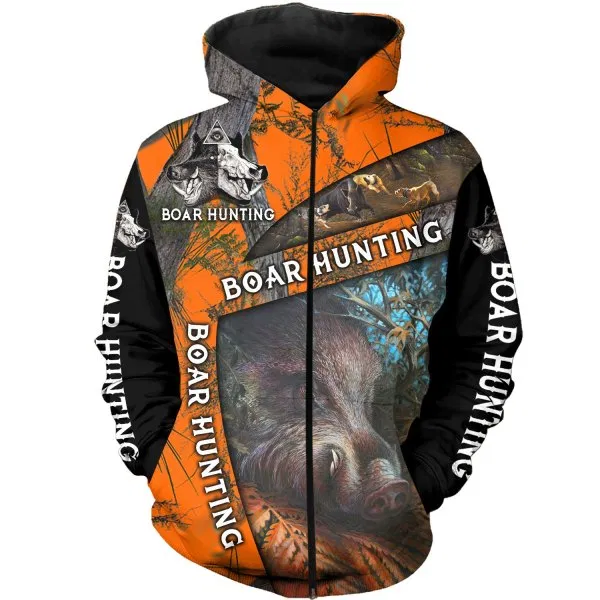 PL423 BOAR HUNTING CAMO 3D ALL OVER PRINTED SHIRTS FOR MEN AND WOMEN-Apparel-PL8386-zip-up hoodie-S-Vibe Cosy™