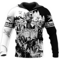 PL430 HUNTING BLACK AND WHITE 3D ALL OVER PRINTED SHIRTS-Apparel-PL8386-zip-up hoodie-S-Vibe Cosy™