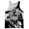 PL430 HUNTING BLACK AND WHITE 3D ALL OVER PRINTED SHIRTS-Apparel-PL8386-Tanktop-S-Vibe Cosy™