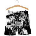 PL430 HUNTING BLACK AND WHITE 3D ALL OVER PRINTED SHIRTS-Apparel-PL8386-Shorts-S-Vibe Cosy™