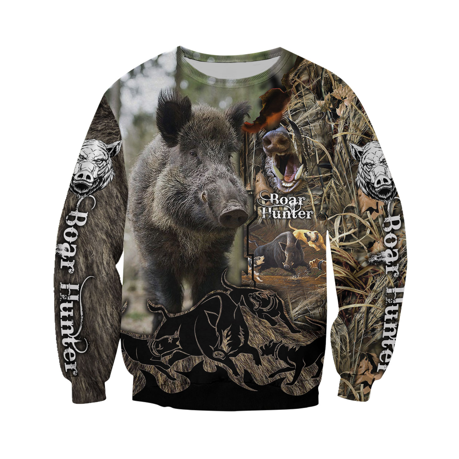 PL436 WILD BOAR 3D ALL OVER PRINTED SHIRTS-Apparel-PL8386-sweatshirt-S-Vibe Cosy™