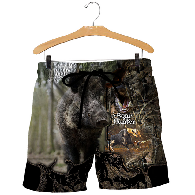 PL436 WILD BOAR 3D ALL OVER PRINTED SHIRTS-Apparel-PL8386-Shorts-S-Vibe Cosy™