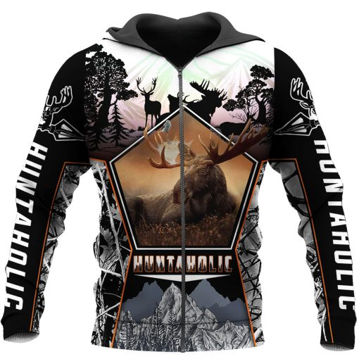 PL454 HUNTAHOLIC 3D ALL OVER PRINTED SHIRTS FOR MEN AND WOMEN-Apparel-PL8386-zip-up hoodie-S-Vibe Cosy™