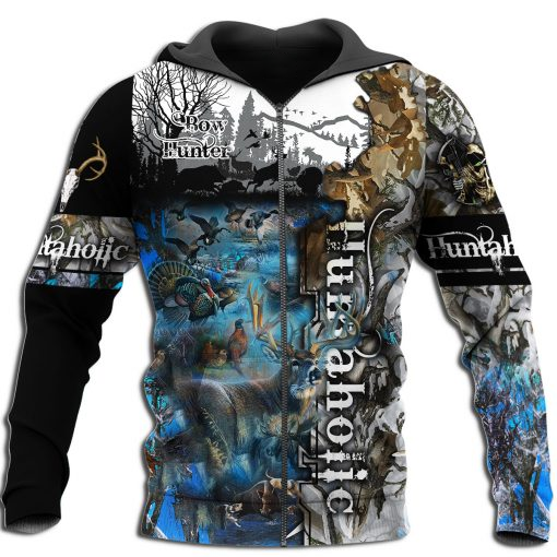 PL456 HUNTAHOLIC CAMO 3D ALL OVER PRINTED SHIRTS FOR MEN AND WOMEN ANNC-Apparel-PL8386-zip-up hoodie-S-Vibe Cosy™