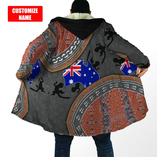 Custom name Australian Flag Aboriginal dots Zip pattern 3D printed Cloak