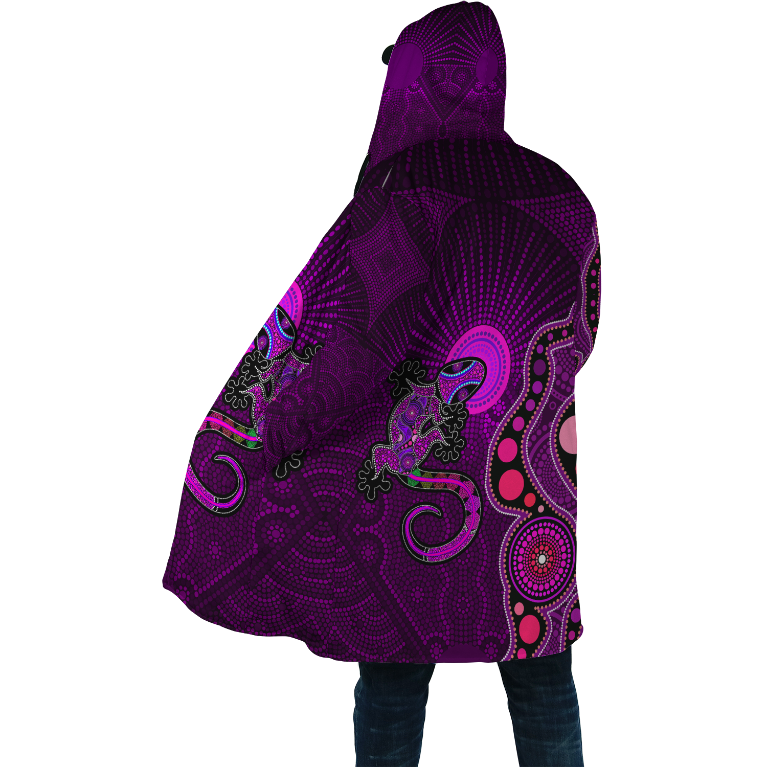 Aboriginal Purple The Lizard and The Sun Cloak Shirts