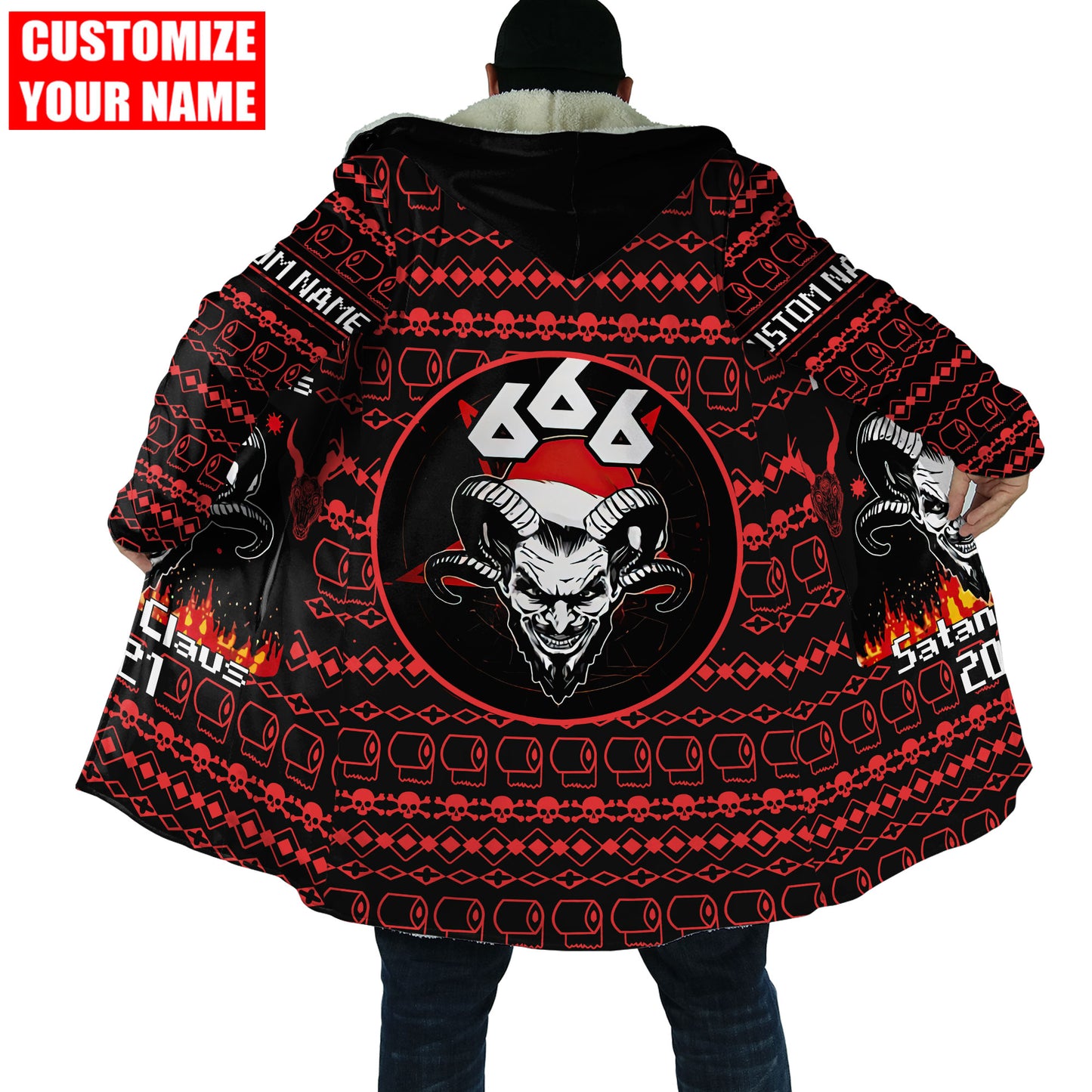 Customize Name Skull Satanic 3D All Over Printed Unisex Shirts