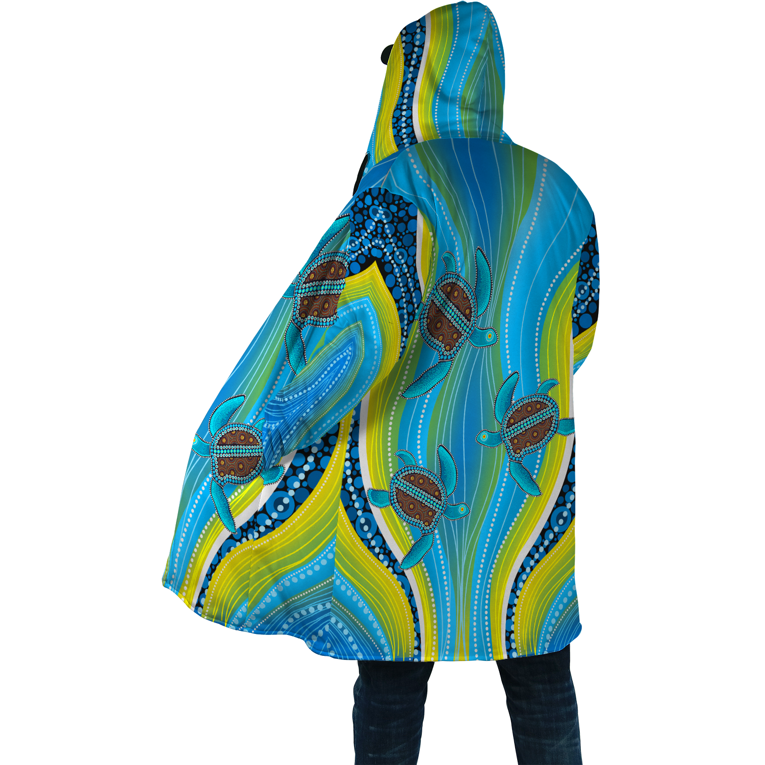 Aboriginal Blue Turtles Cloak Shirts For Men And Women