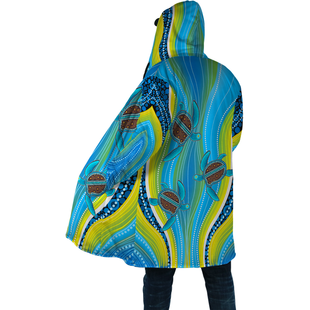 Aboriginal Blue Turtles Cloak Shirts For Men And Women