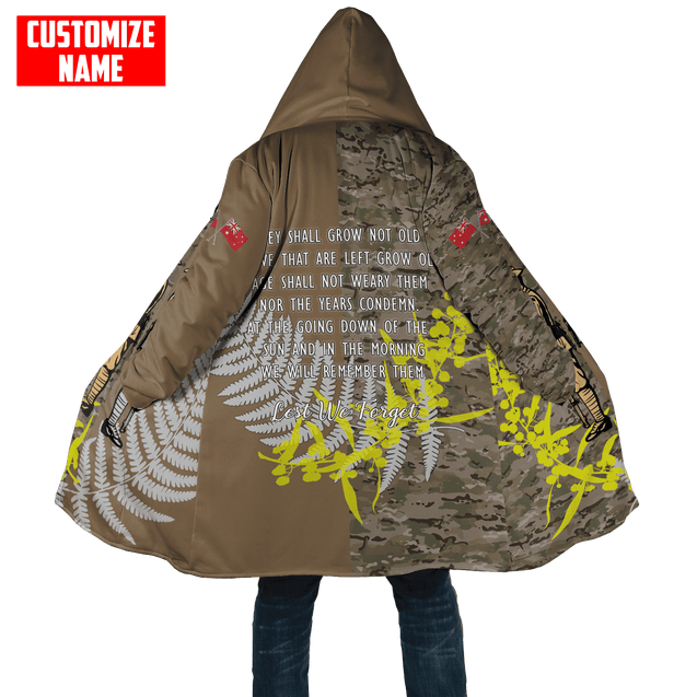 Custom name Anzac day The ode remembrance Soldier 3D printed winter shirts