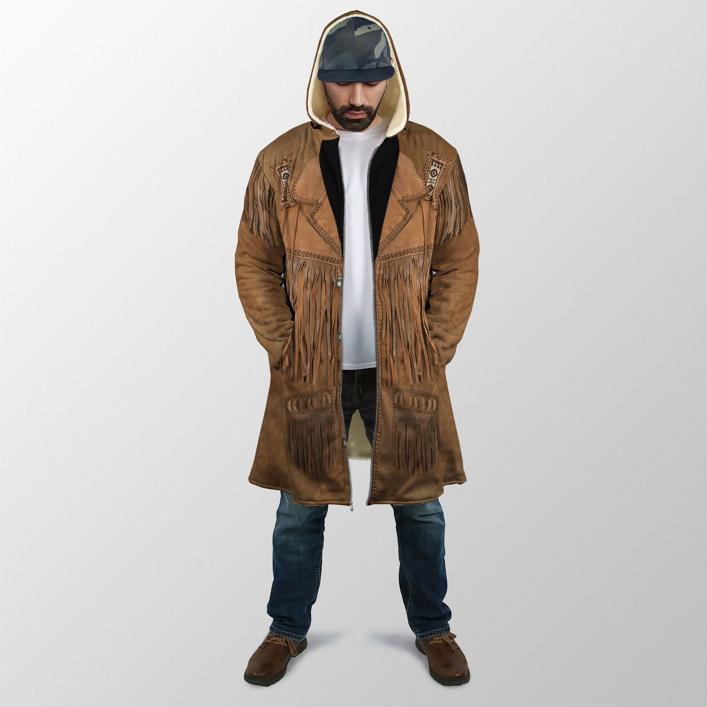 Native Cowboy Jacket No24 Cosplay 3D Over Printed Unisex Deluxe Hoodie ML