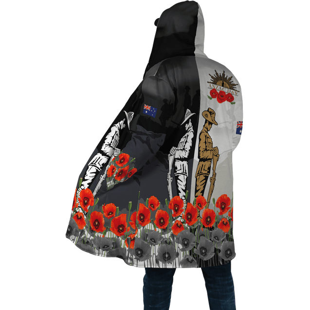 Rememberance Anzac Day Poppy Flower Premium Unisex Hoodie ML