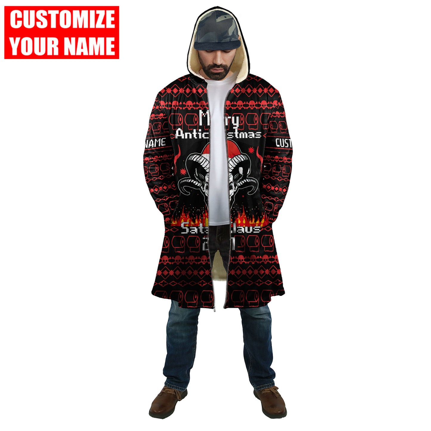 Customize Name Skull Satanic 3D All Over Printed Unisex Shirts