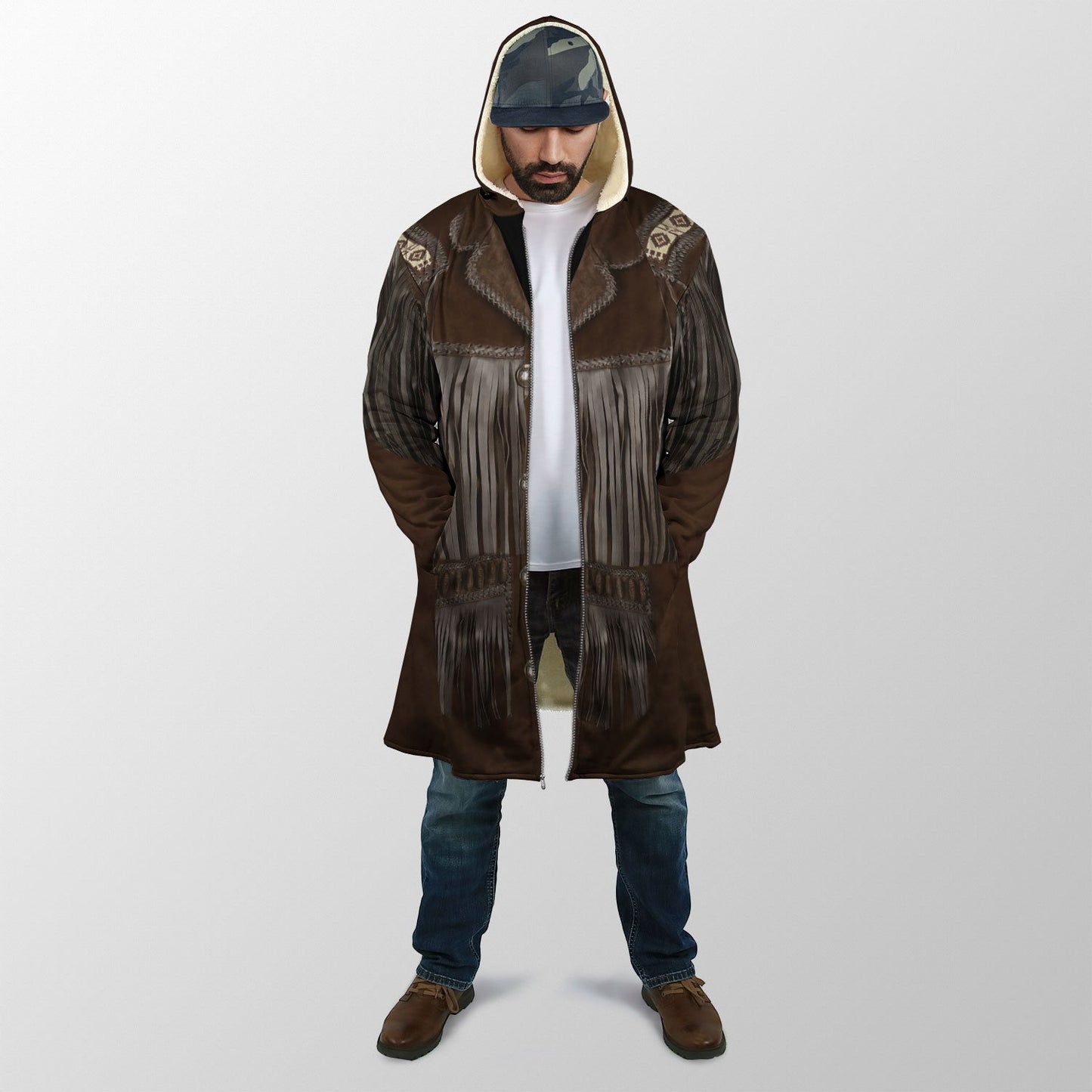 Native Cowboy Jacket No25 Cosplay 3D Over Printed Unisex Deluxe Hoodie ML