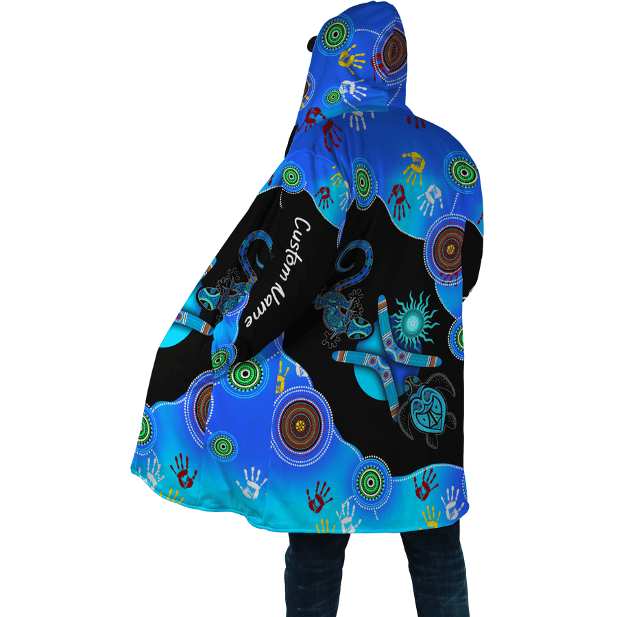 Custom name Aboriginal Naidoc Week 2021 Blue Turtle Lizard Cloak shirts