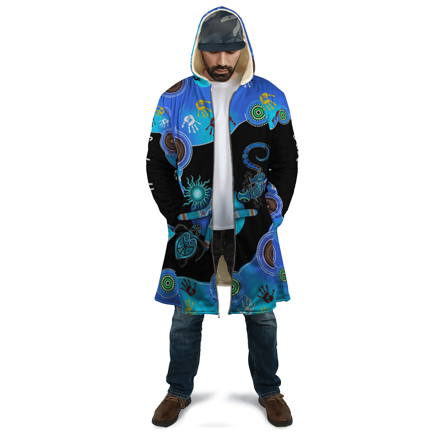 Custom name Aboriginal Naidoc Week 2021 Blue Turtle Lizard Cloak shirts