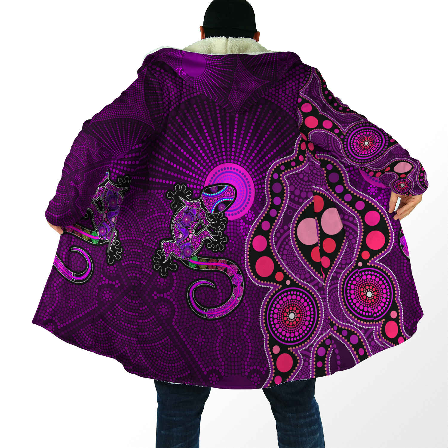 Aboriginal Purple The Lizard and The Sun Cloak Shirts