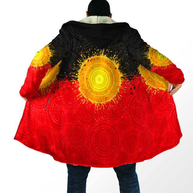 Aboriginal Flag Indigenous Sun Painting Art 3D design shirts