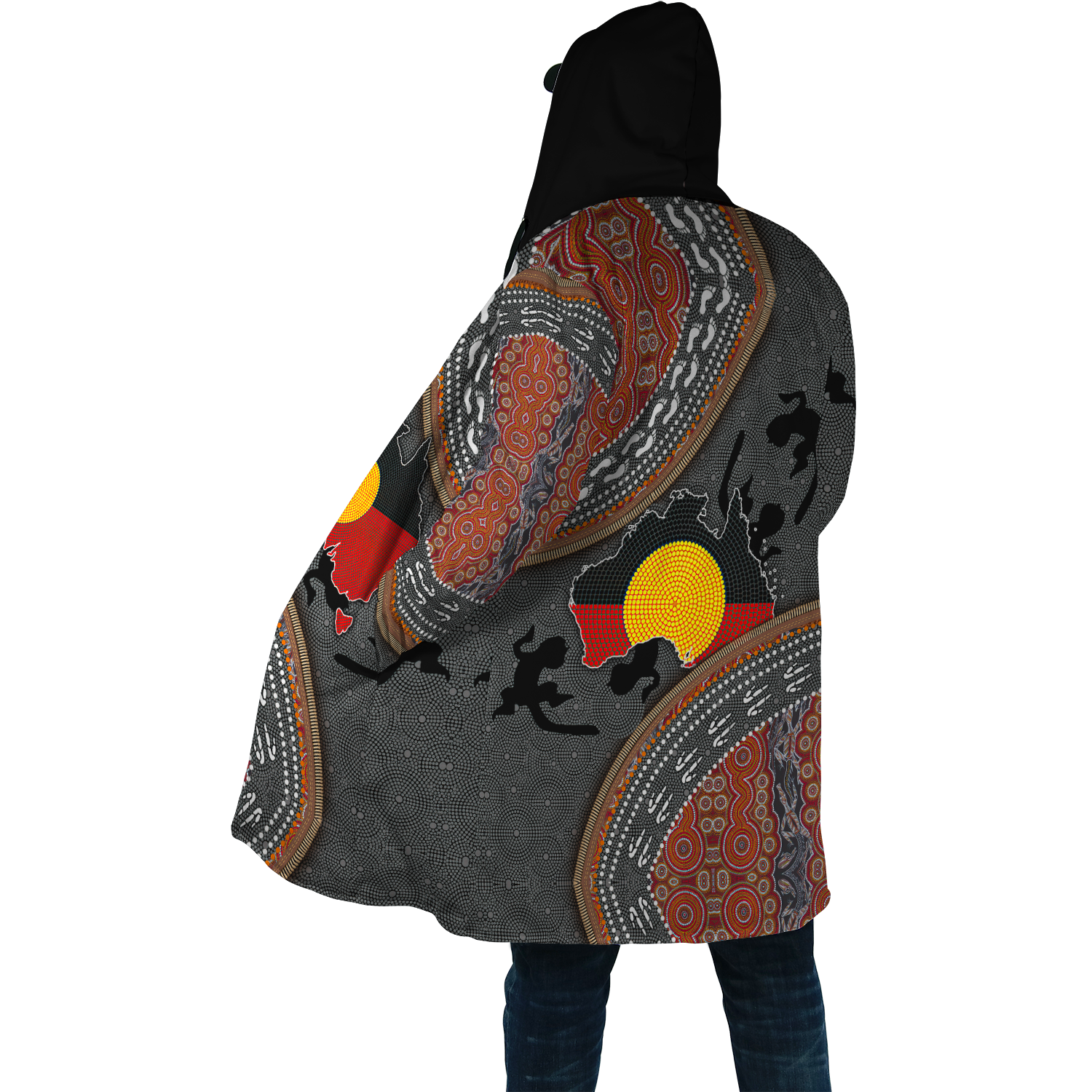 Custom name Aboriginal dots Zip pattern 3D design printed Cloak