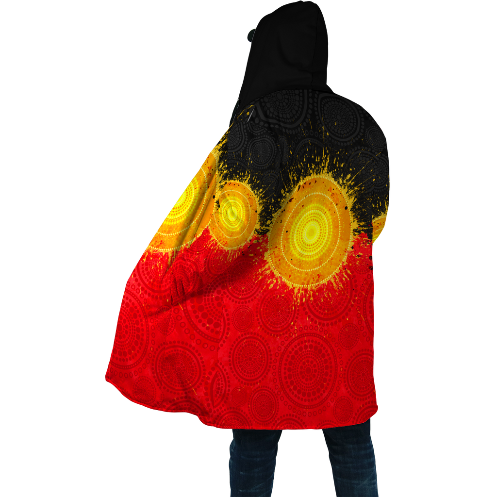 Aboriginal Flag Indigenous Sun Painting Art 3D design shirts