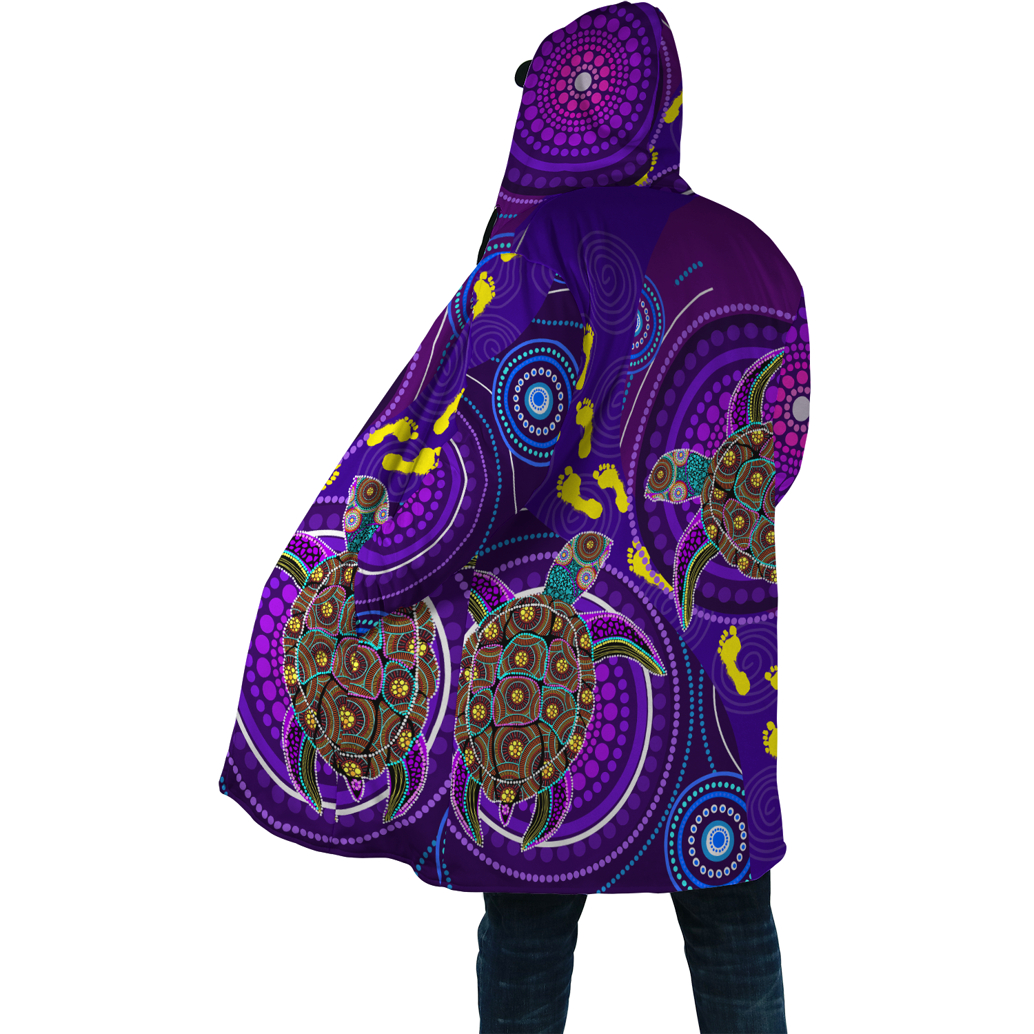 Aboriginal Purple Turtles Australia Indigenous Cloak for men and women