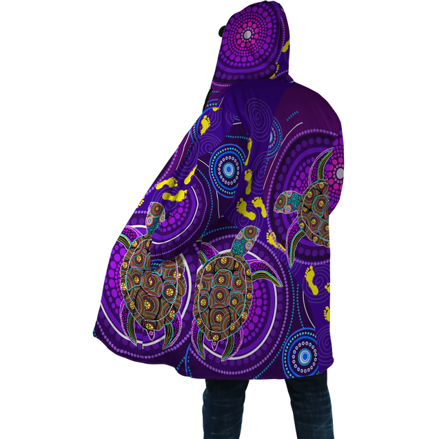 Aboriginal Purple Turtles Australia Indigenous Cloak for men and women