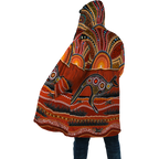 Aboriginal Kangaroo running Lizard Art Cloak for men and women