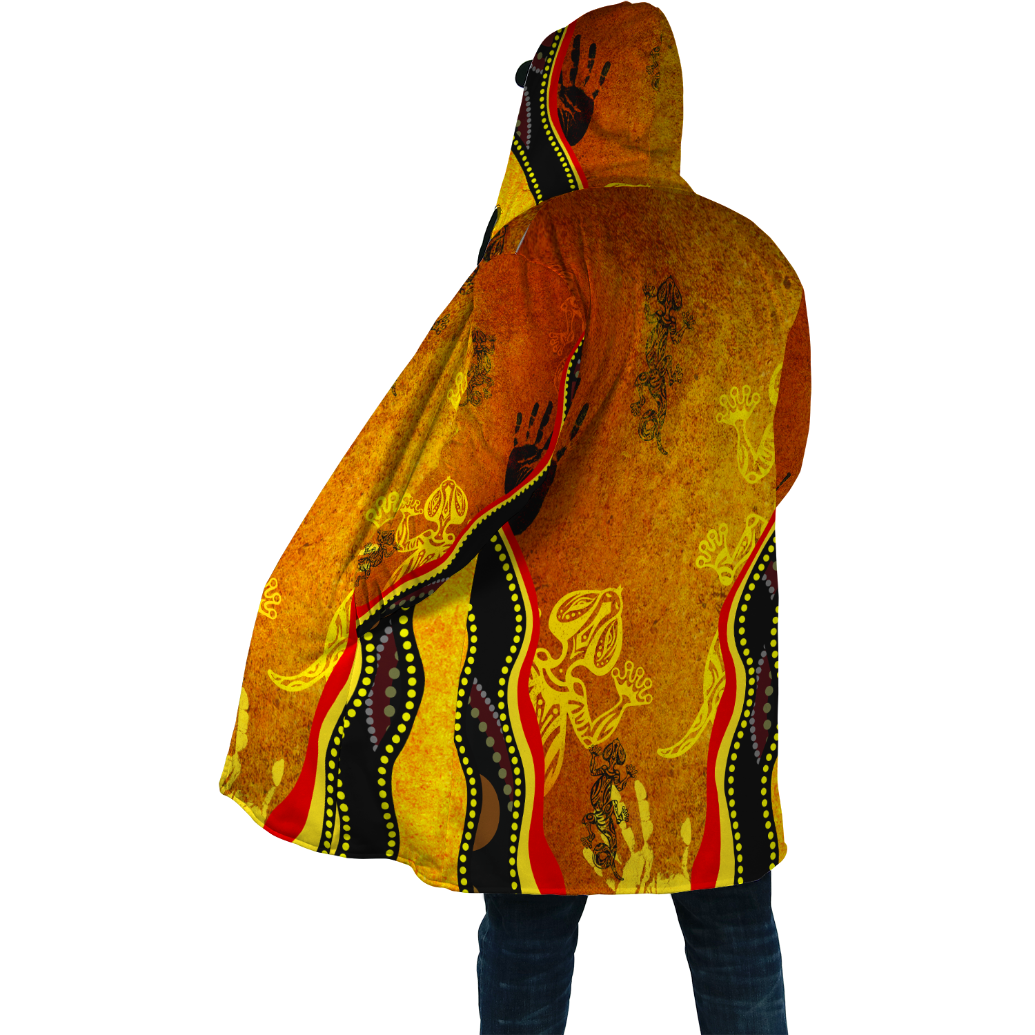 Aboriginal Rock Painting Hand Lizard Cloak shirts