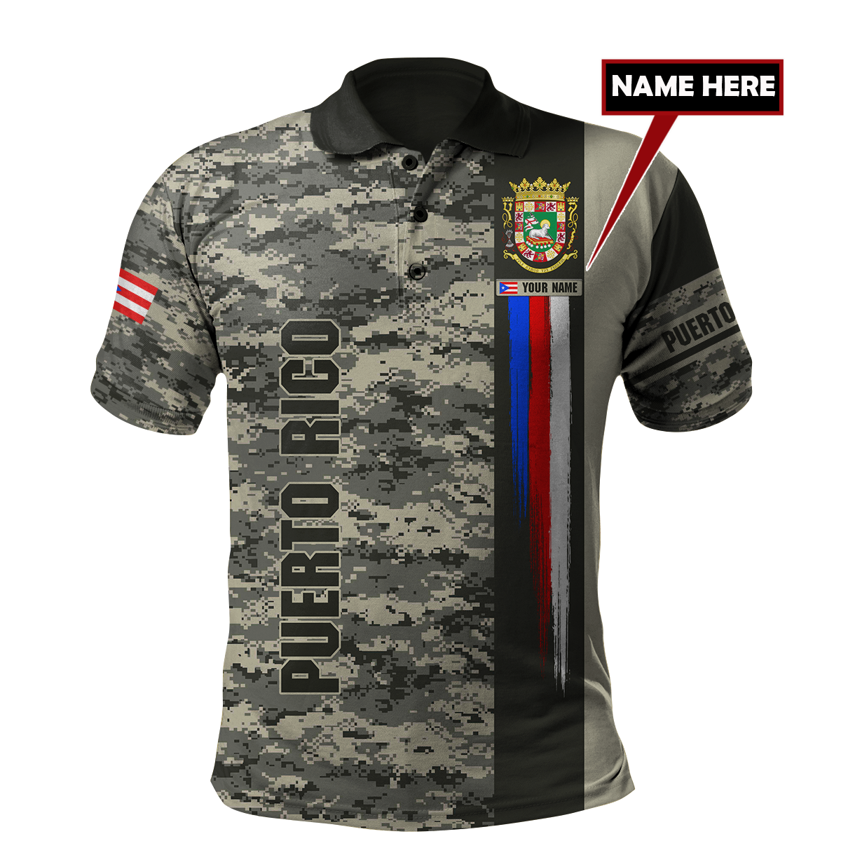 Customize Name Puerto Rico 3D All Over Printed Unisex Shirts
