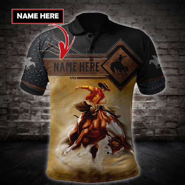 Personalized Name Rodeo 3D All Over Printed Unisex Shirts Bronc Riding Ver 2