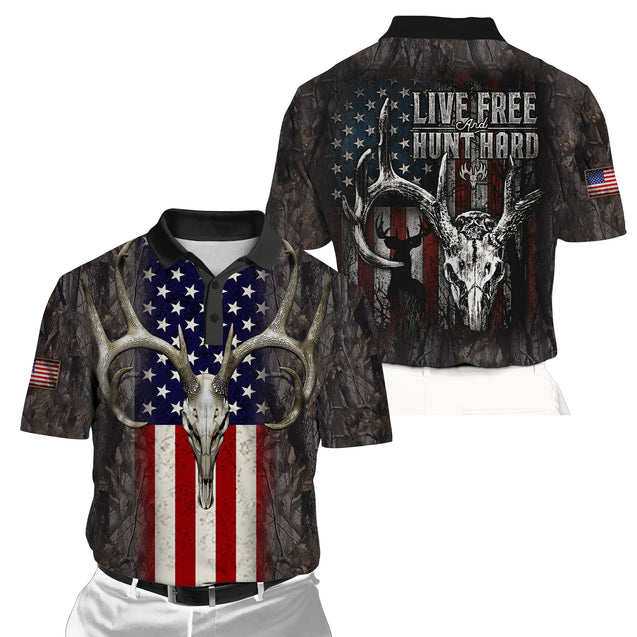 Live Free Hunt Hard 3D All Over Printed Unisex Shirts