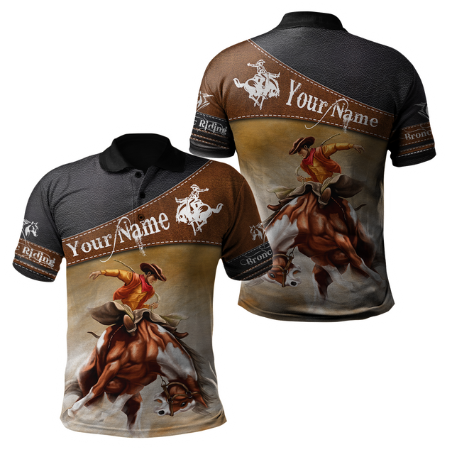 Personalized Name Rodeo 3D All Over Printed Unisex Shirts Bronc Riding