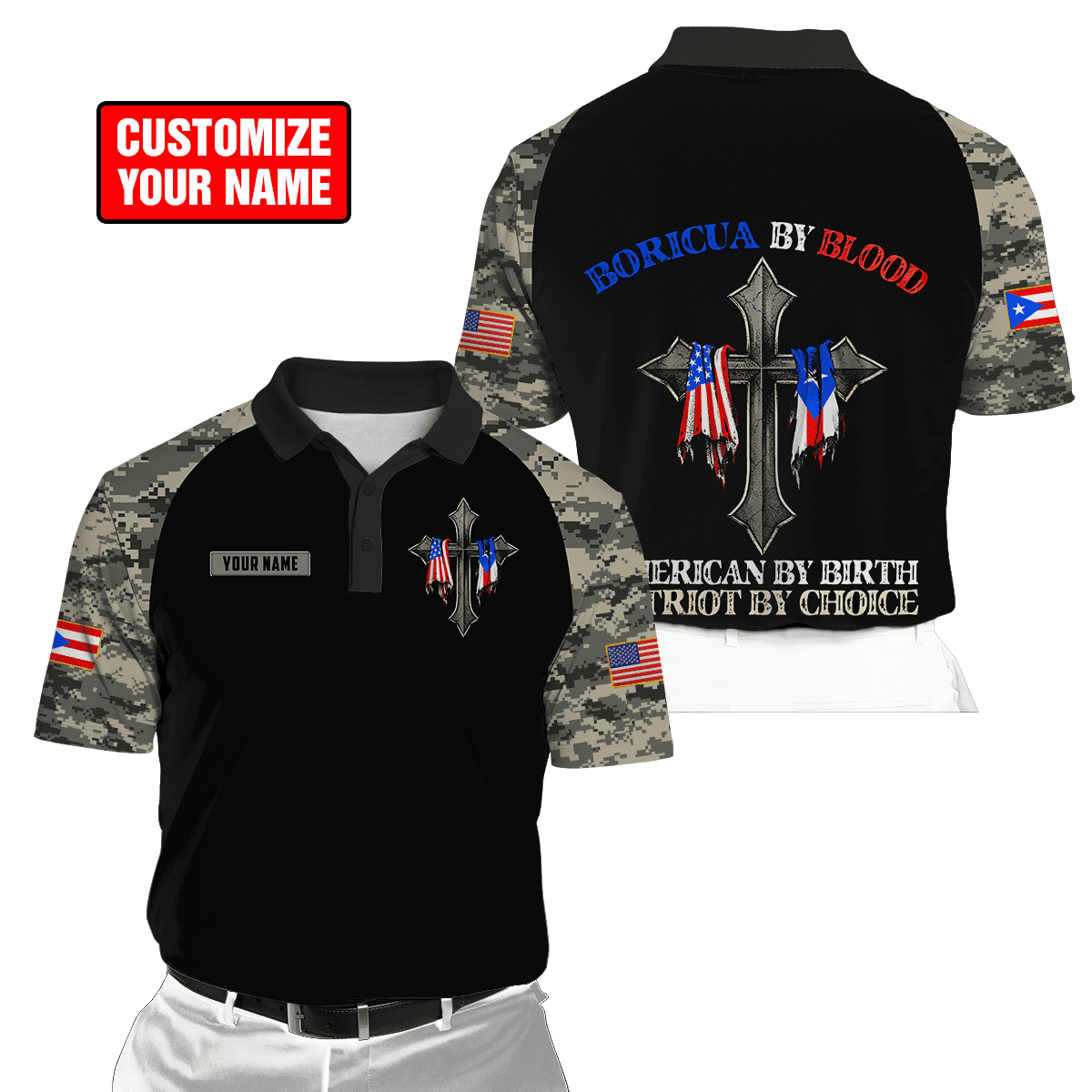 Customize Name Puerto Rico 3D All Over Printed Unisex Shirts