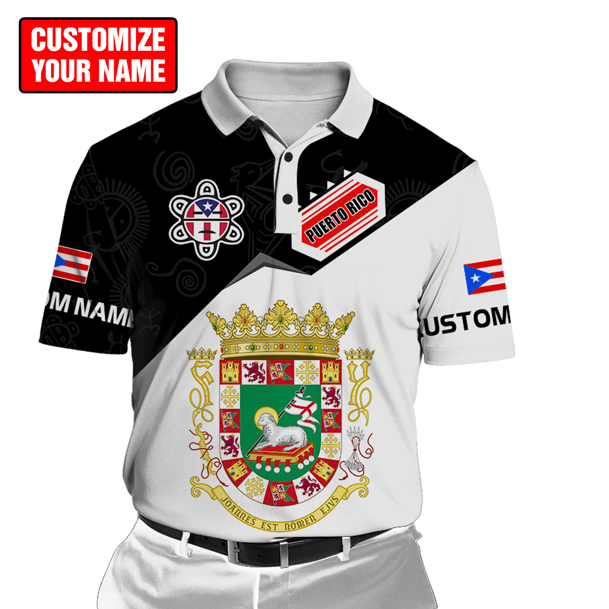 Customize Name Puerto Rico 3D All Over Printed Unisex Shirts