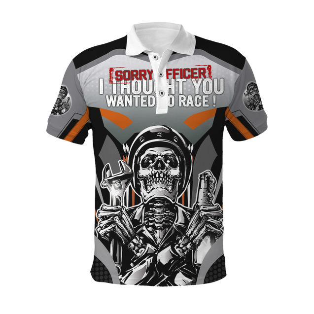 Customize Name Motorcycle Racing 3D All Over Printed Unisex Shirts Skull Rider