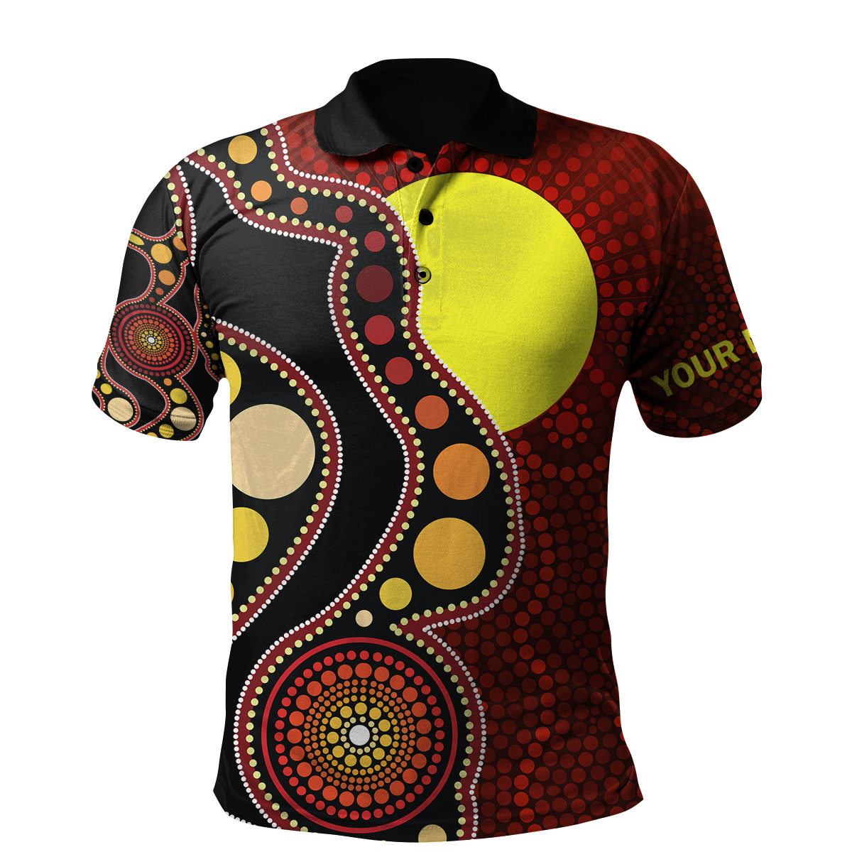 Custom name Aboriginal Flag Circle Dot Painting Art 3D design summer shirts