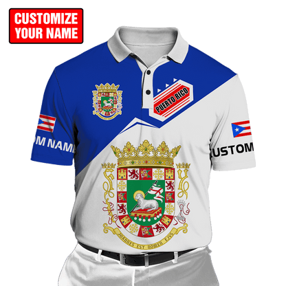 Customize Name Puerto Rico 3D All Over Printed Unisex Shirts