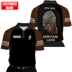 Customized name Native American 3D All Over Printed Unisex Shirts