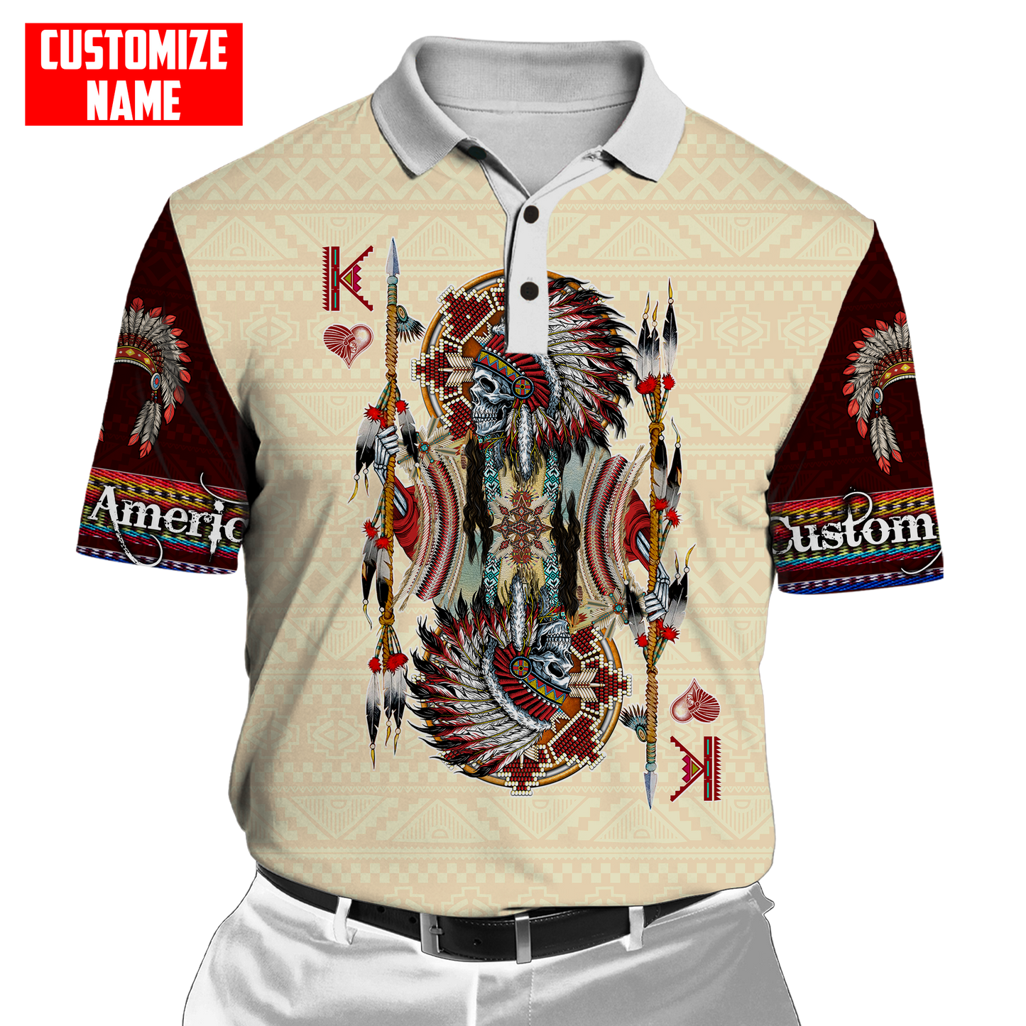 Customized name Native American 3D All Over Printed Unisex Shirts